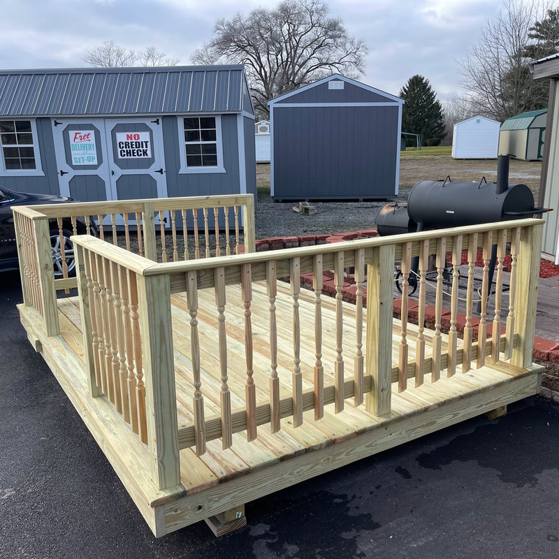 10x16 Standard Deck with milled spindles at Kokomo location - Was $2960.00 - Sale Price $2644.00